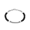 Bracelet Homme acier perles agate noire Maison de la Bijouterie 3ZYZ35YZ