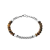 Bracelet Homme acier perles œil de tigre Maison de la Bijouterie 3ZYZYUYZ