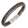 Bracelet Homme All Blacks Bijoux - 682394 Acier, Cuir Couleur Marron, Argent