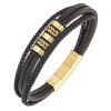 Bracelet Homme All Blacks Bijoux - 682333 Acier, Cuir Couleur Doré, Noir