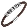 Bracelet Homme All Blacks Bijoux - 682386 Acier, Cuir Couleur Argent, Marron