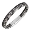 Bracelet Homme All Blacks Bijoux - 682395 Acier, Cuir Couleur Noir, Argent