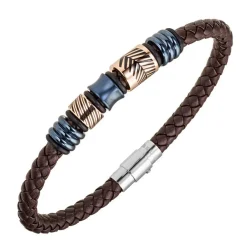 Bracelet Homme All Blacks Bijoux - 682385 Acier, Cuir Couleur Marron, multicolore