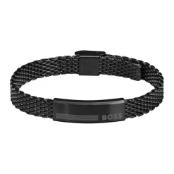Bracelet Homme Boss Bijoux Alen - 1580612 Acier Noir Taille Ajustable 180-195Mm