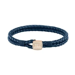 Bracelet Homme Boss Bijoux Seal - 1580668M Cuir, Acier Doré