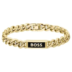 Bracelet Homme Boss Bijoux Kassy Emblem - 1580680M Acier Doré
