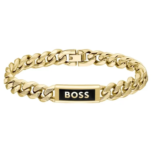 Bracelet Homme Boss Bijoux Kassy Emblem - 1580680M Acier Doré