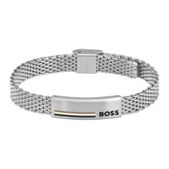 Bracelet Homme Boss Bijoux Alen - 1580611 Acier Argent Taille Ajustable 180-195Mm