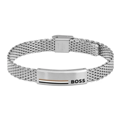 Bracelet Homme Boss Bijoux Alen - 1580611 Acier Argent Taille Ajustable 180-195Mm