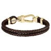 Bracelet Homme Boss Bijoux Ares Prime - 1580700M Acier, Cuir Marron