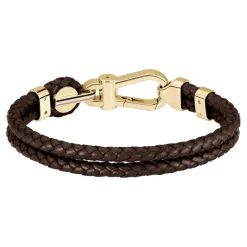 Bracelet Homme Boss Bijoux Ares Prime - 1580700M Acier, Cuir Marron