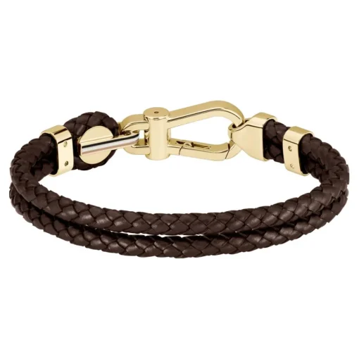 Bracelet Homme Boss Bijoux Ares Prime - 1580700M Acier, Cuir Marron