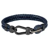 Bracelet Homme Boss Bijoux Ares Prime - 1580701M Acier, Cuir Bleu