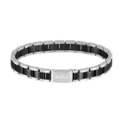 Bracelet Homme Boss Bijoux Metal Links Essentials - 1580665 Acier Noir