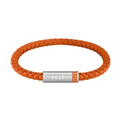 Bracelet Homme Boss Bijoux Ares Single - 1580625 Cuir, Acier Orange