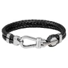 Bracelet Homme Boss Bijoux Ares Prime - 1580699M Acier, Cuir Noir