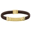 Bracelet Homme Boss Bijoux Tailored - 1580675M Acier, Cuir Marron, Doré