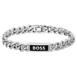 Bracelet Homme Boss Bijoux Kassy Emblem - 1580679M Acier Argent