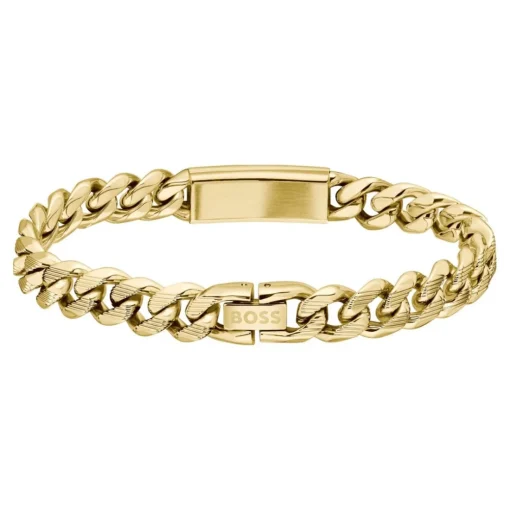 Bracelet Homme Boss Bijoux Kassy Emblem - 1580680M Acier Doré