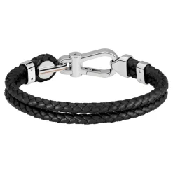 Bracelet Homme Boss Bijoux Ares Prime - 1580699M Acier, Cuir Noir