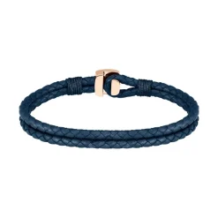 Bracelet Homme Boss Bijoux Seal - 1580668M Cuir, Acier Doré