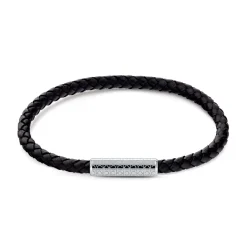 Bracelet Homme Calvin Klein Bijoux - 35000101 Cuir, Acier Noir