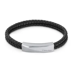 Bracelet Homme Calvin Klein Bijoux - 35000097 Cuir, Acier Noir