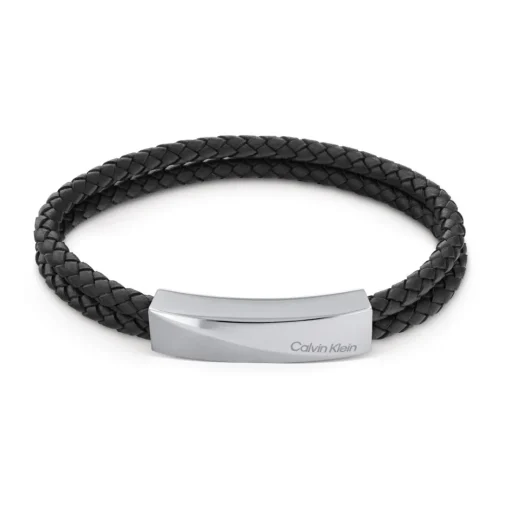 Bracelet Homme Calvin Klein Bijoux - 35000097 Cuir, Acier Noir