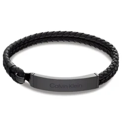 Bracelet Homme Calvin Klein Bijoux - 35000406 Cuir, Acier Noir