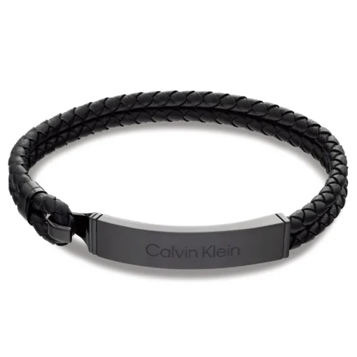 Bracelet Homme Calvin Klein Bijoux - 35000406 Cuir, Acier Noir