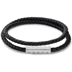 Bracelet Homme Calvin Klein Bijoux - 35000093 Cuir, Acier Noir