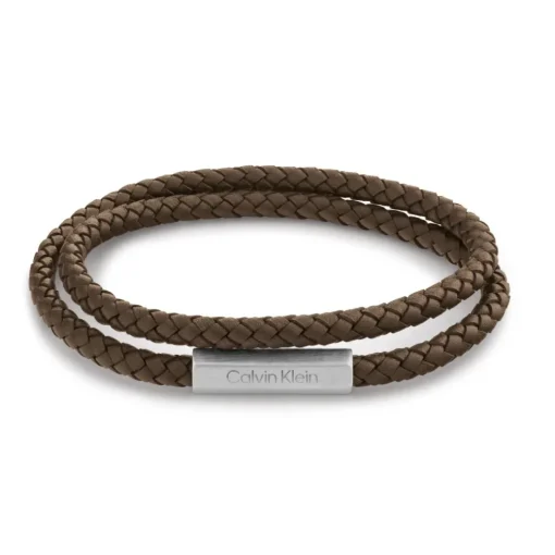 Bracelet Homme Calvin Klein Bijoux - 35000208 Cuir, Acier Marron