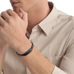 Bracelet Homme Calvin Klein Bijoux - 35000416 Cuir, Acier Noir