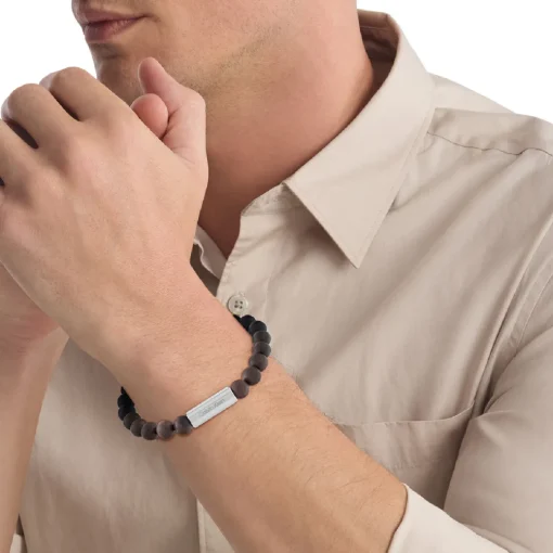 Bracelet Homme Calvin Klein Bijoux - 35000426 Acier Noir, Marron