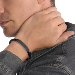 Bracelet Homme Calvin Klein Bijoux - 35000406 Cuir, Acier Noir