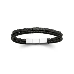 Bracelet Homme cuir pierre de lave fantaisie Maison de la Bijouterie 3ZY0U3YZ