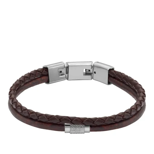 Bracelet Homme Fossil Bijoux - JF04702040 - Cuir,Acier Marron