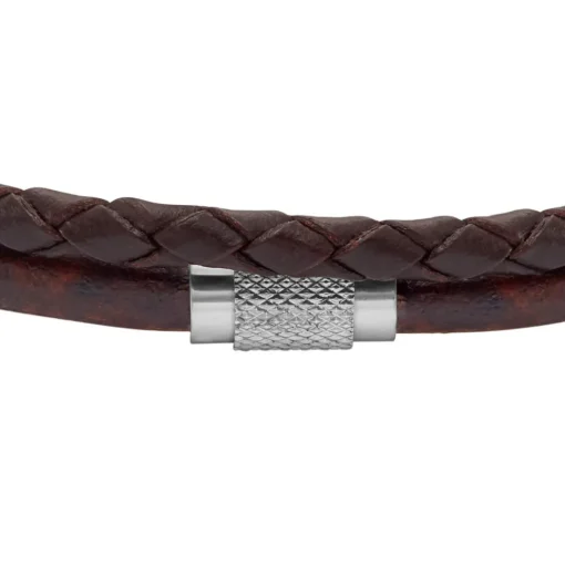Bracelet Homme Fossil Bijoux - JF04702040 - Cuir,Acier Marron
