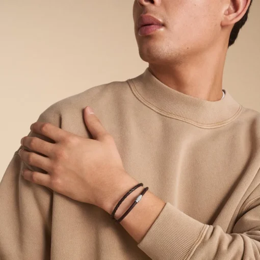 Bracelet Homme Fossil Bijoux - JF04702040 - Cuir,Acier Marron