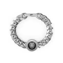 Bracelet Homme Guess Bijoux - JUMB01314JWSTBK LION KING Acier Argent