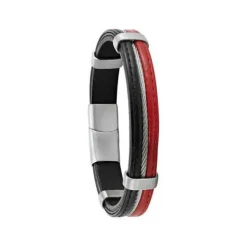 Bracelet Homme Jourdan JH150014B - HERCULE - Cuir noir
