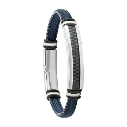 Bracelet Homme Jourdan JH150012B - GRANT - Cuir bleu