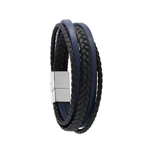 Bracelet Homme Jourdan RC032H - BYRON - Cuir noir