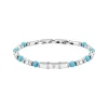 Bracelet Homme Maserati Bijoux Iconic Acier et Boules Bleu 18.5+3Cm