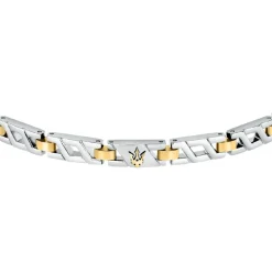 Bracelet Homme Maserati Bijoux Iconic JM124AVD38 Acier Argent Doré 18.5+3Cm
