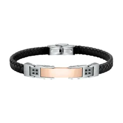 Bracelet Homme Morellato Bijoux SQH30 - Cuir Noir
