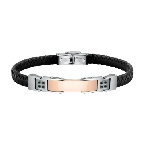 Bracelet Homme Morellato Bijoux SQH30 - Cuir Noir