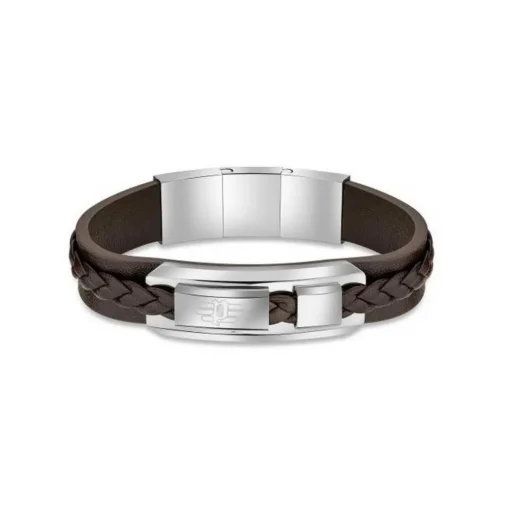 Bracelet Homme Police Bijoux - VALORIOUS Cuir Marron
