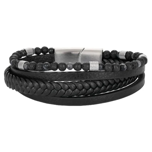 Bracelet Homme Redskins Bijoux - 285824 Cuir Noir