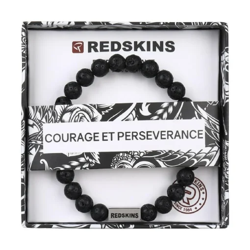 Bracelet Homme Redskins Bijoux Pierre De Lave - 285709 Pierre Noir